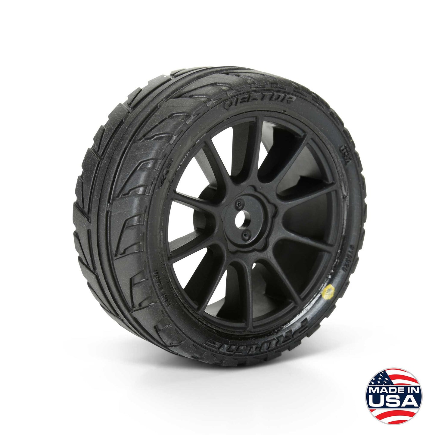 Pro-Line Racing 1032010 1:14 Vector Tire MTD Black Mach-10 Wheel (Pack of 4)