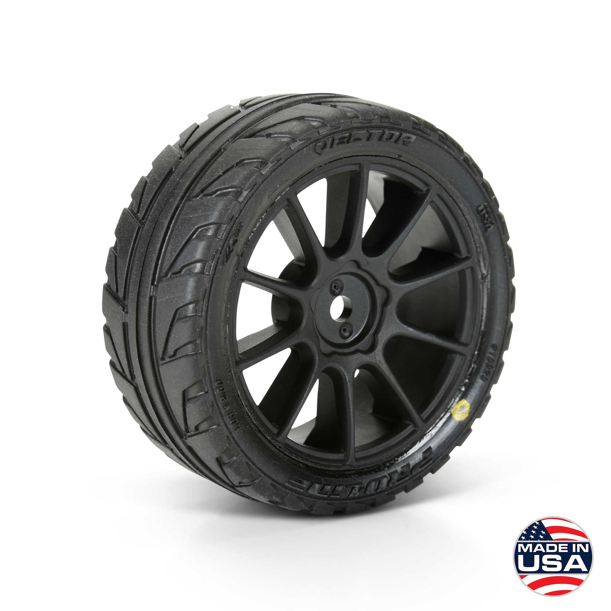 Pro-Line Racing 1032010 1:14 Vector Tire MTD Black Mach-10 Wheel (Pack of 4)