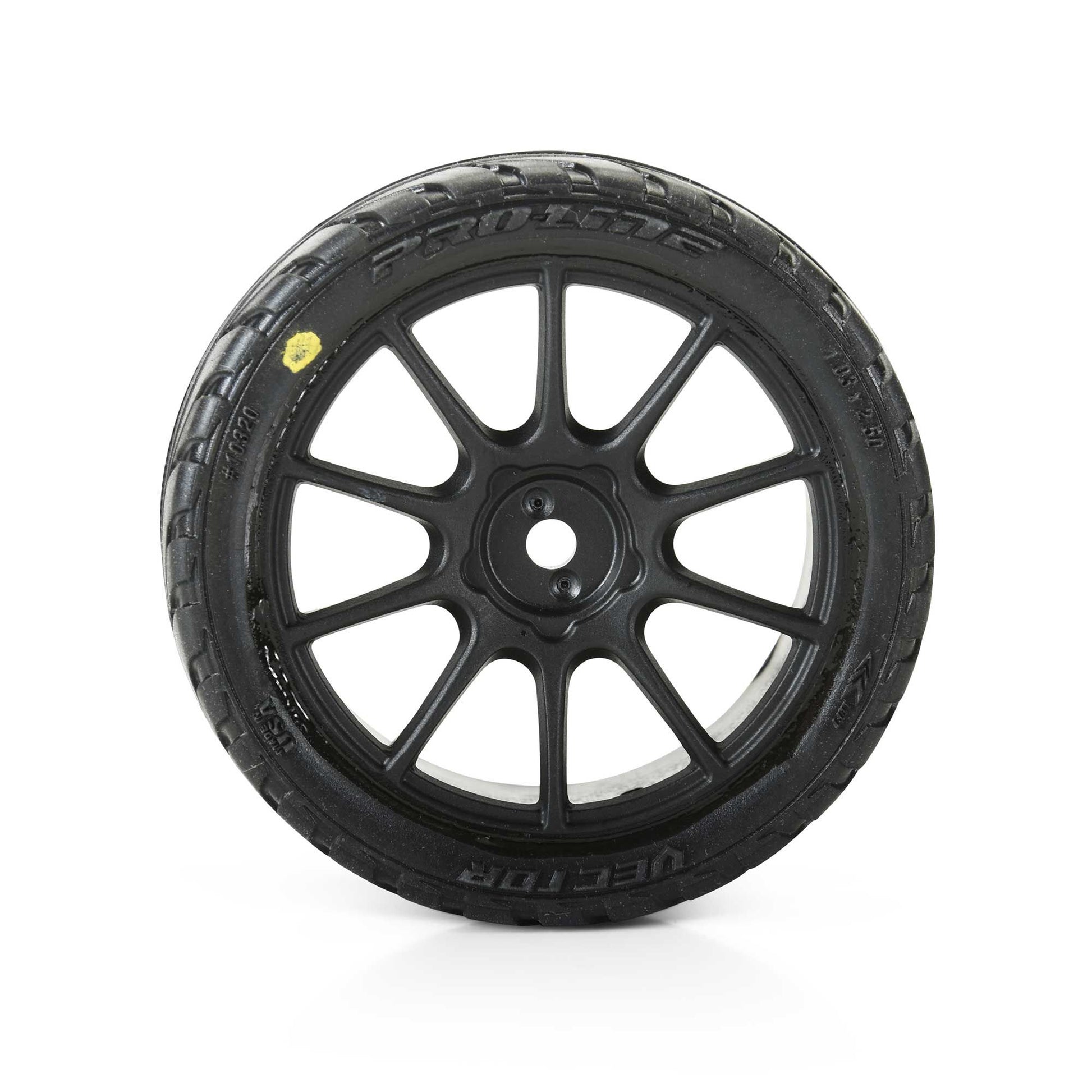 Pro-Line Racing 1032010 1:14 Vector Tire MTD Black Mach-10 Wheel (Pack of 4)