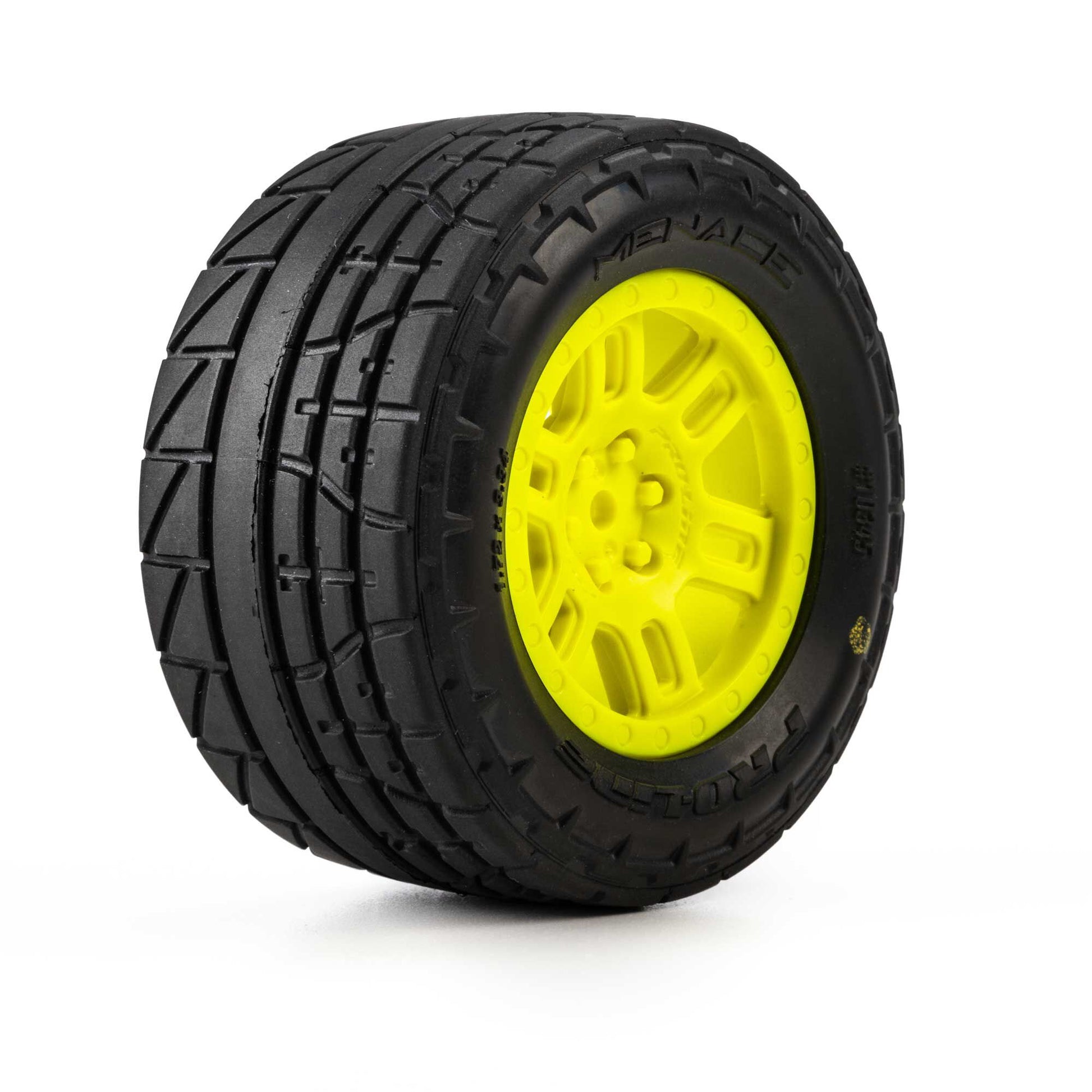 Pro-Line Racing PRO1034512 1:16 Menace Street Tire Mounted 12mm Yellow Split Six