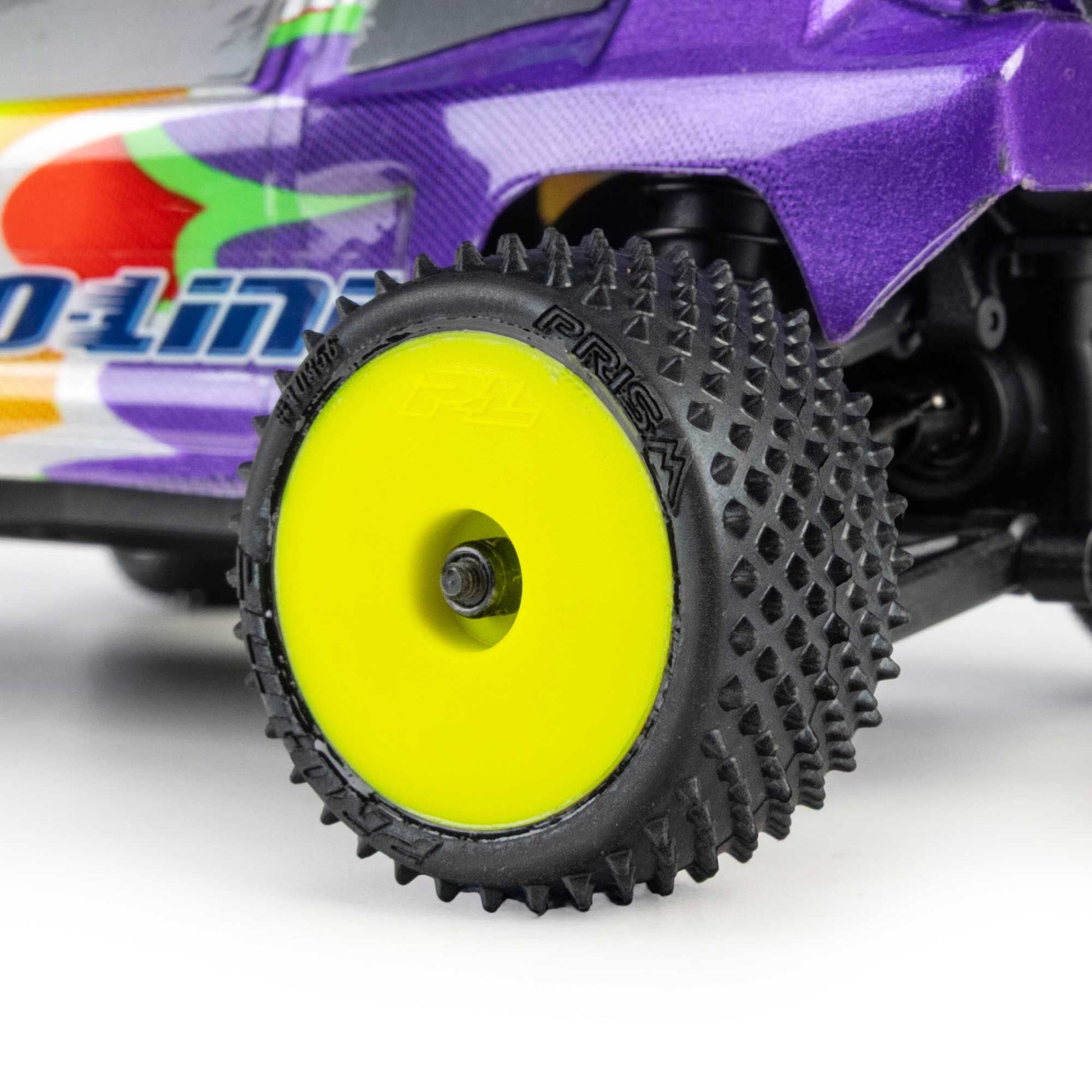 Pro-Line Racing PRO1035612 1:28 Prism Front/Rear Carpet Tire Mounted 7mm, Yellow