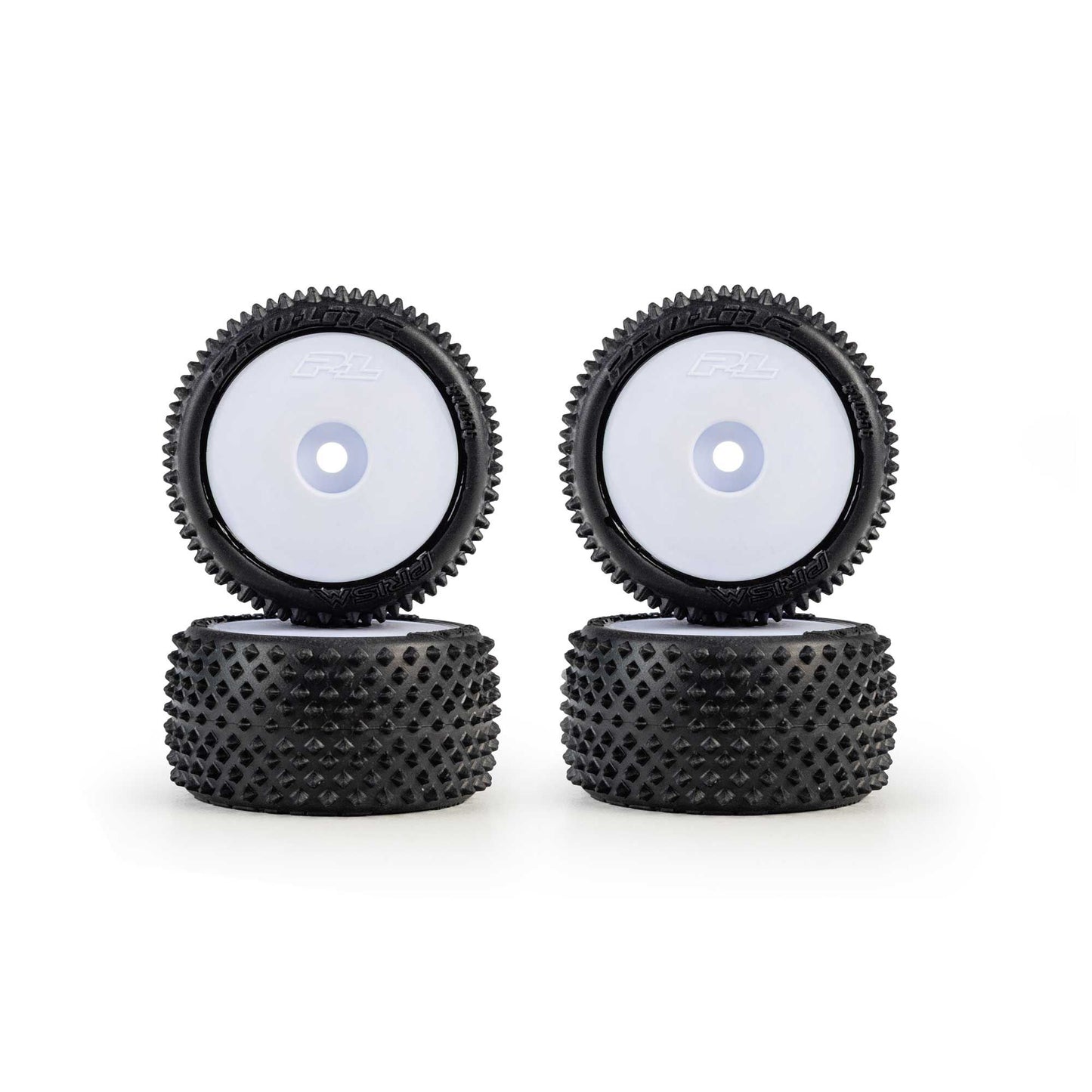 Pro-Line Racing PRO1035613 1:28 Prism Front/Rear Carpet Tires Mounted 7mm, White