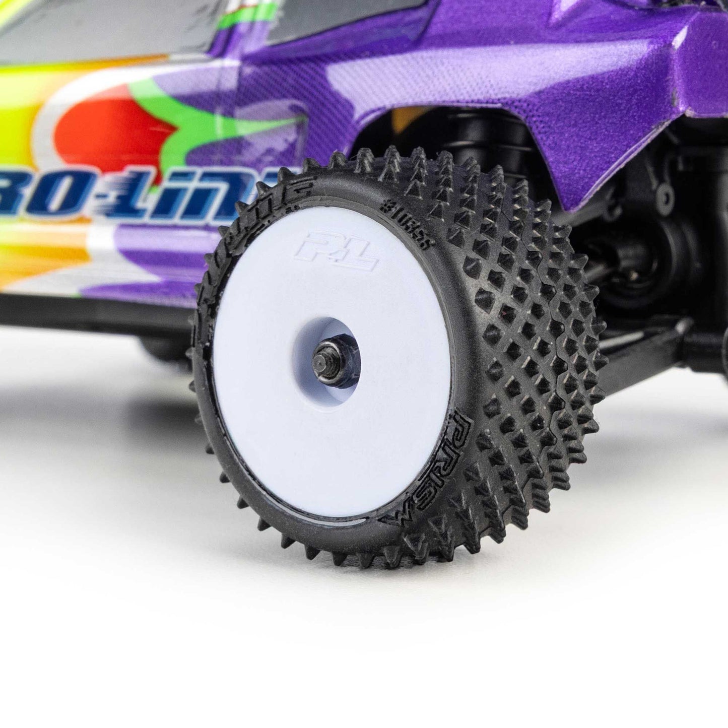 Pro-Line Racing PRO1035613 1:28 Prism Front/Rear Carpet Tires Mounted 7mm, White