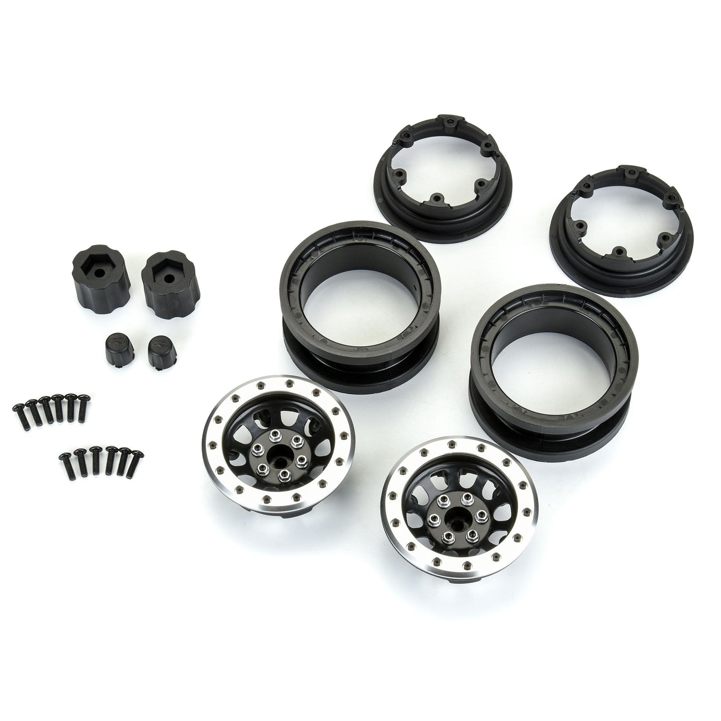 Pro-Line Racing 283801 1:6 Steelies 2.9" Dual Offset SCX6 Wheels Silver/Black