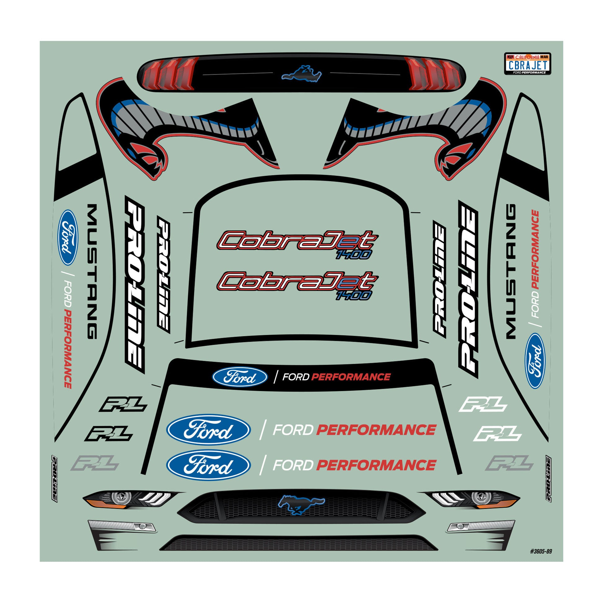 Pro-Line Racing PRO360500 1:16 2021 Ford Mustang Cobra Jet Clear Body