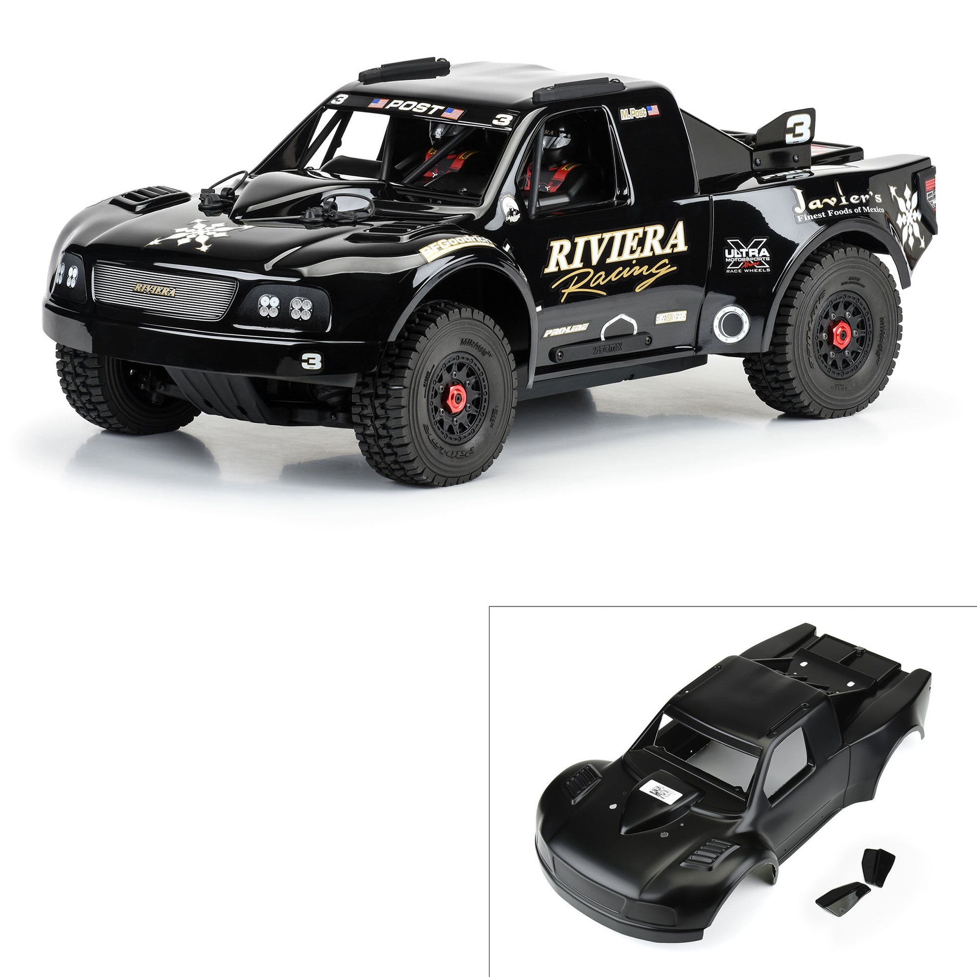 Pro-Line Racing 363818 1:8 1997 Ford F-150 Trophy Truck Riviera Black Body