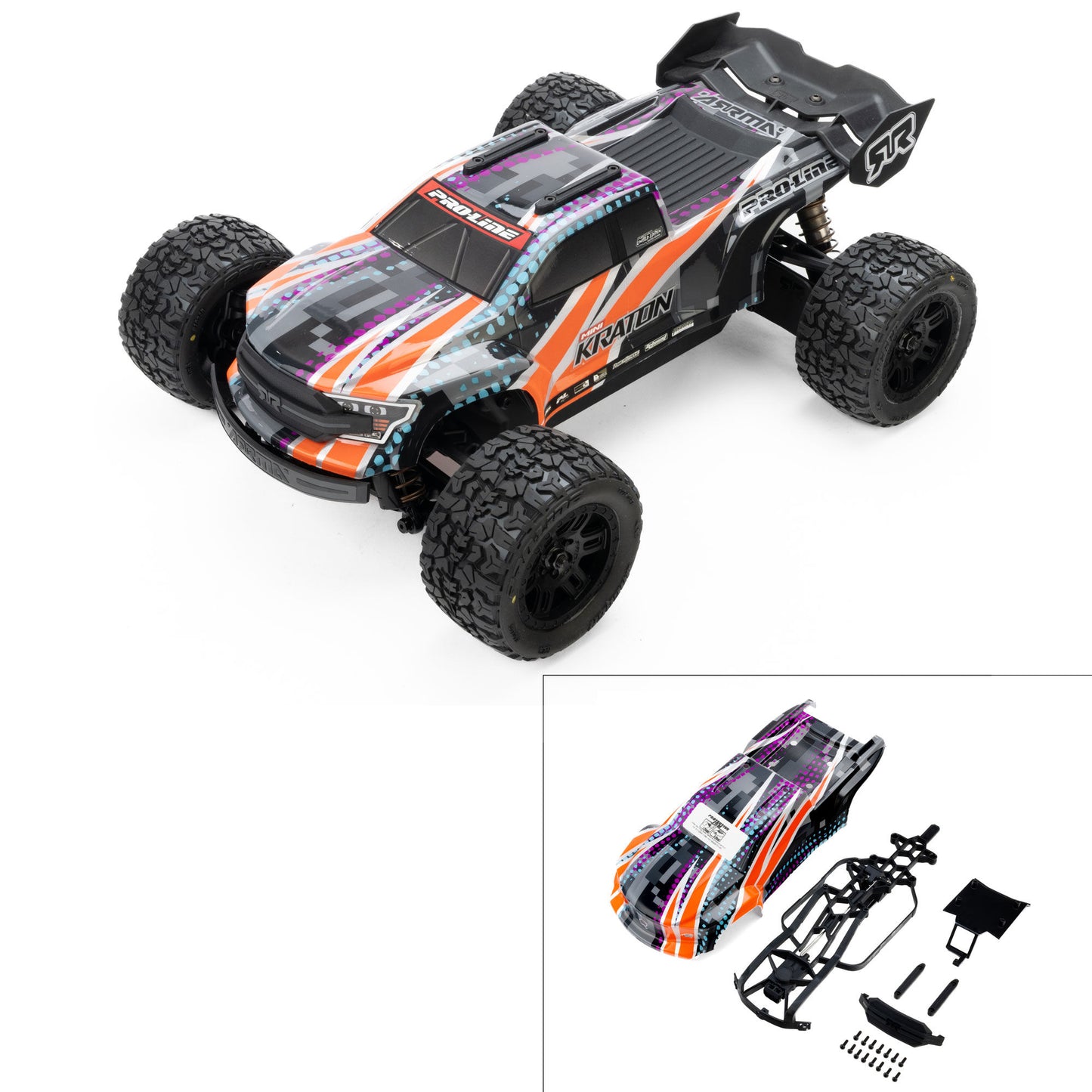 Pro-Line Racing 369321 1:16 PreCut/PrePainted Brute Digi Body w/ Clipless System