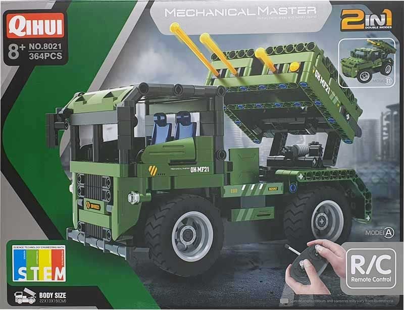 Qihui 8021 Tech Bricks 2-in-1 RC Rocket Launcher 364 Pieces Building Blocks