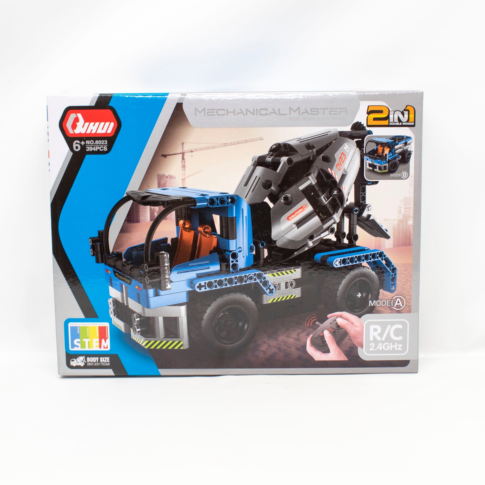 Qihui 8023 Tech Bricks 2-in-1 RC Cement Mixer 393 Pieces Building Blocks