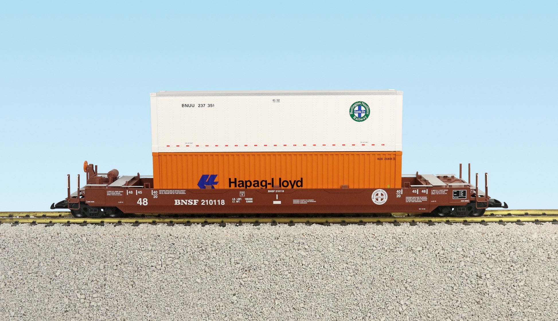 USA Trains R17111 G BNSF Circle Logo Intermodal Car with Container #2
