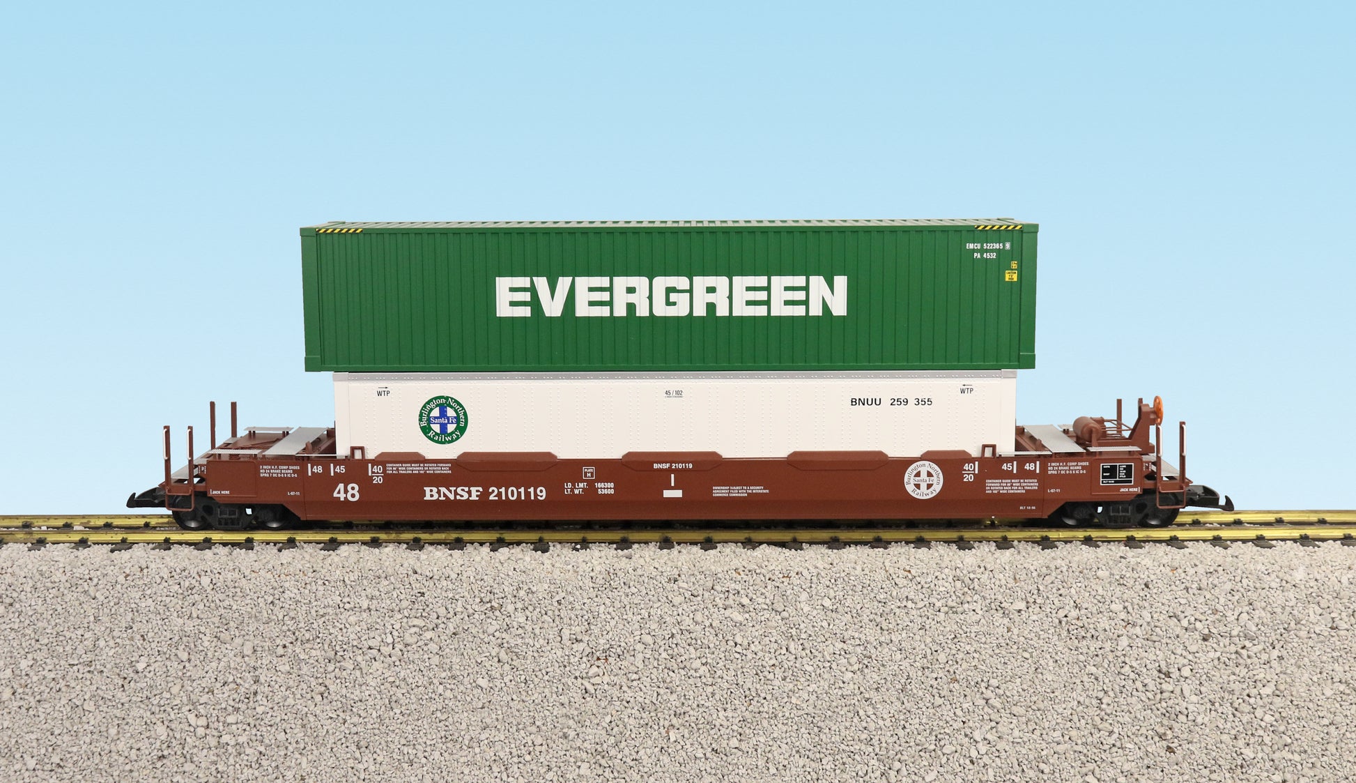 USA Trains R17112 G BNSF Circle Logo Intermodal Car with Container #3