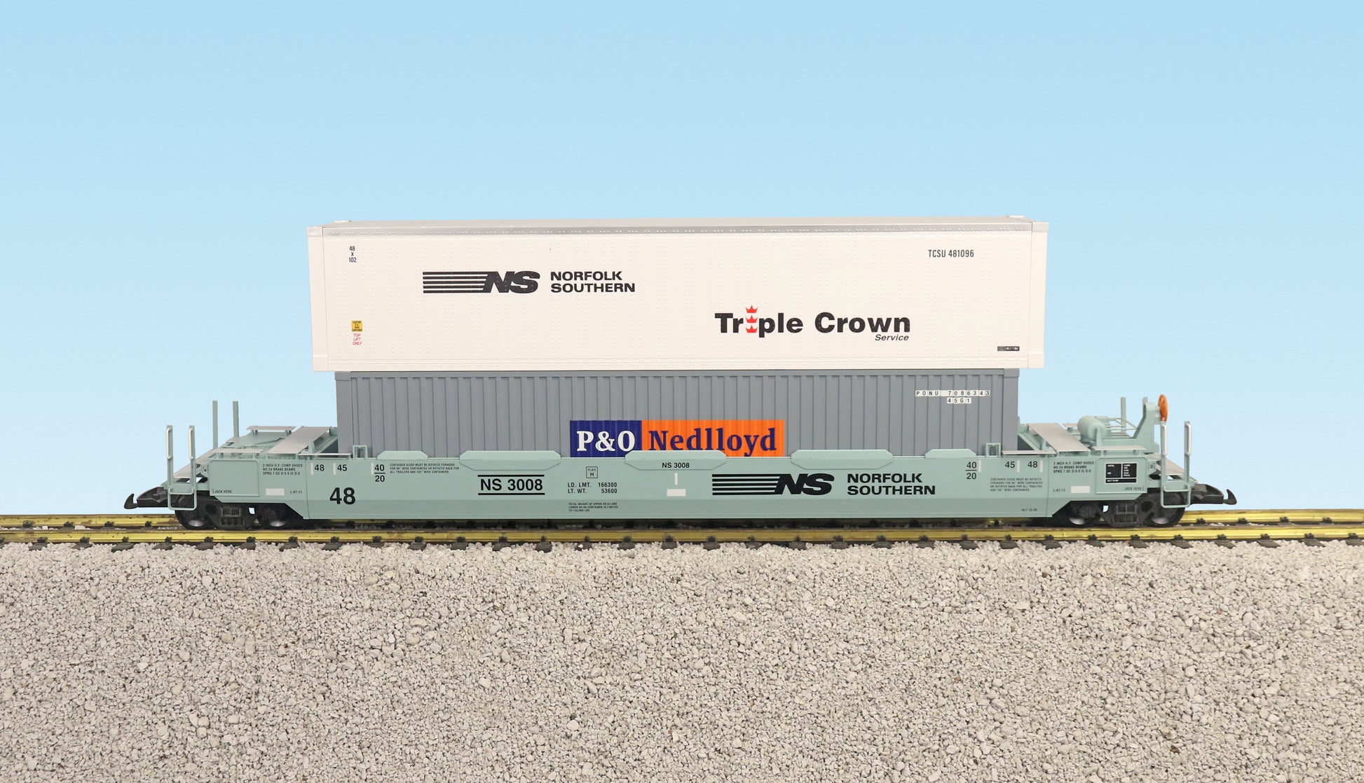 USA Trains R17120 G NS Intermodal Car with Containers #3