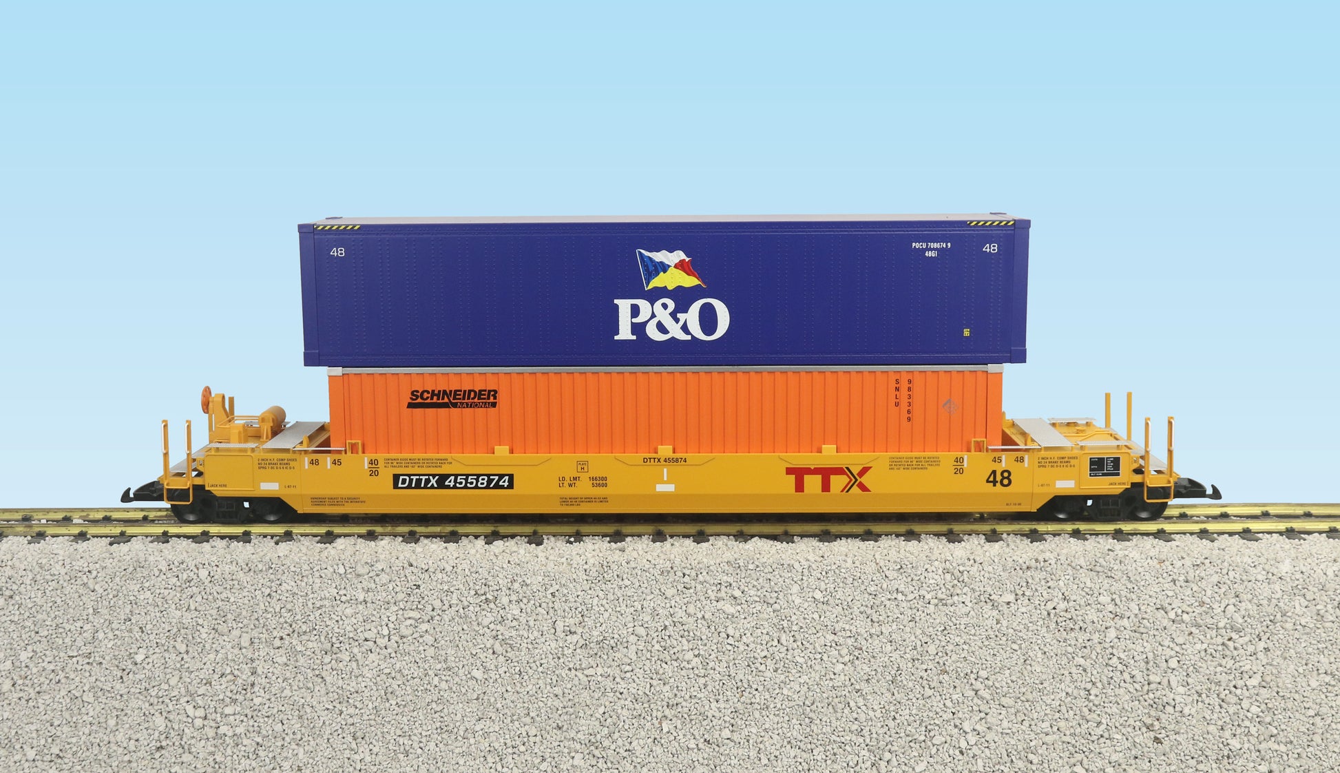 USA Trains R17147 G TTX Red Logo Intermodal Car with Containers #3