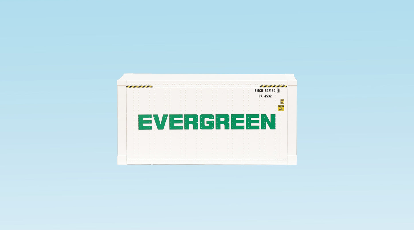 USA Trains R1714A G Evergreen 20' Container with White Smooth Sides