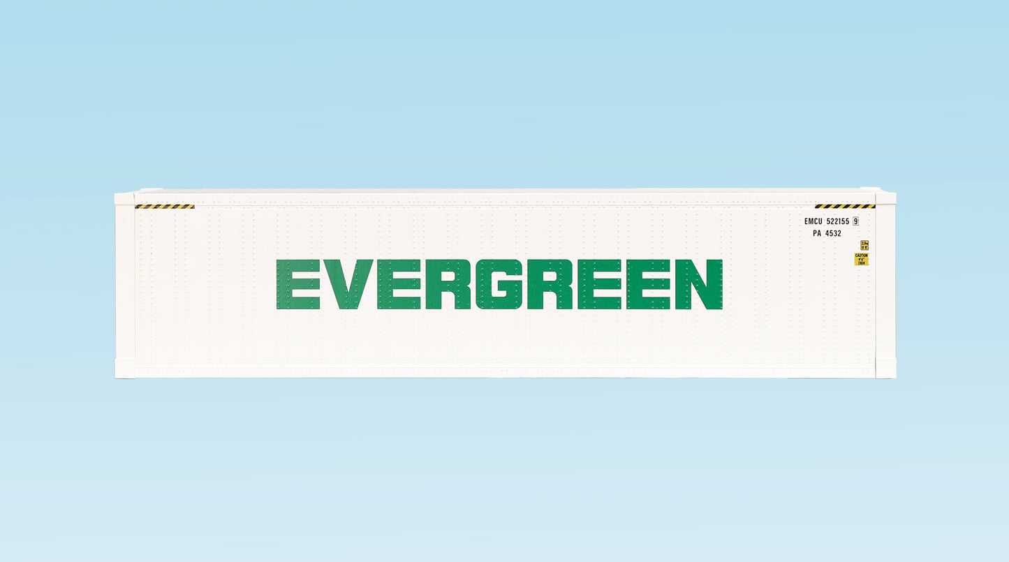 USA Trains R1714B G Evergreen 40' Container with White Smooth Sides