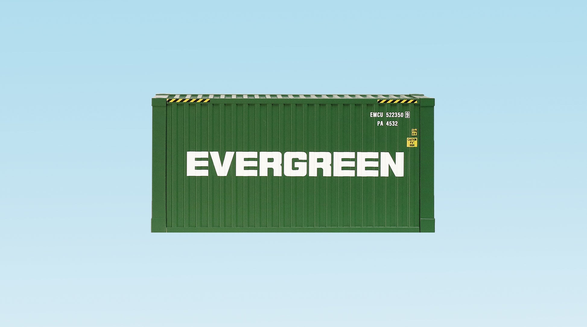 USA Trains R1722A G Evergreen 20' Container with Corrugated Sides