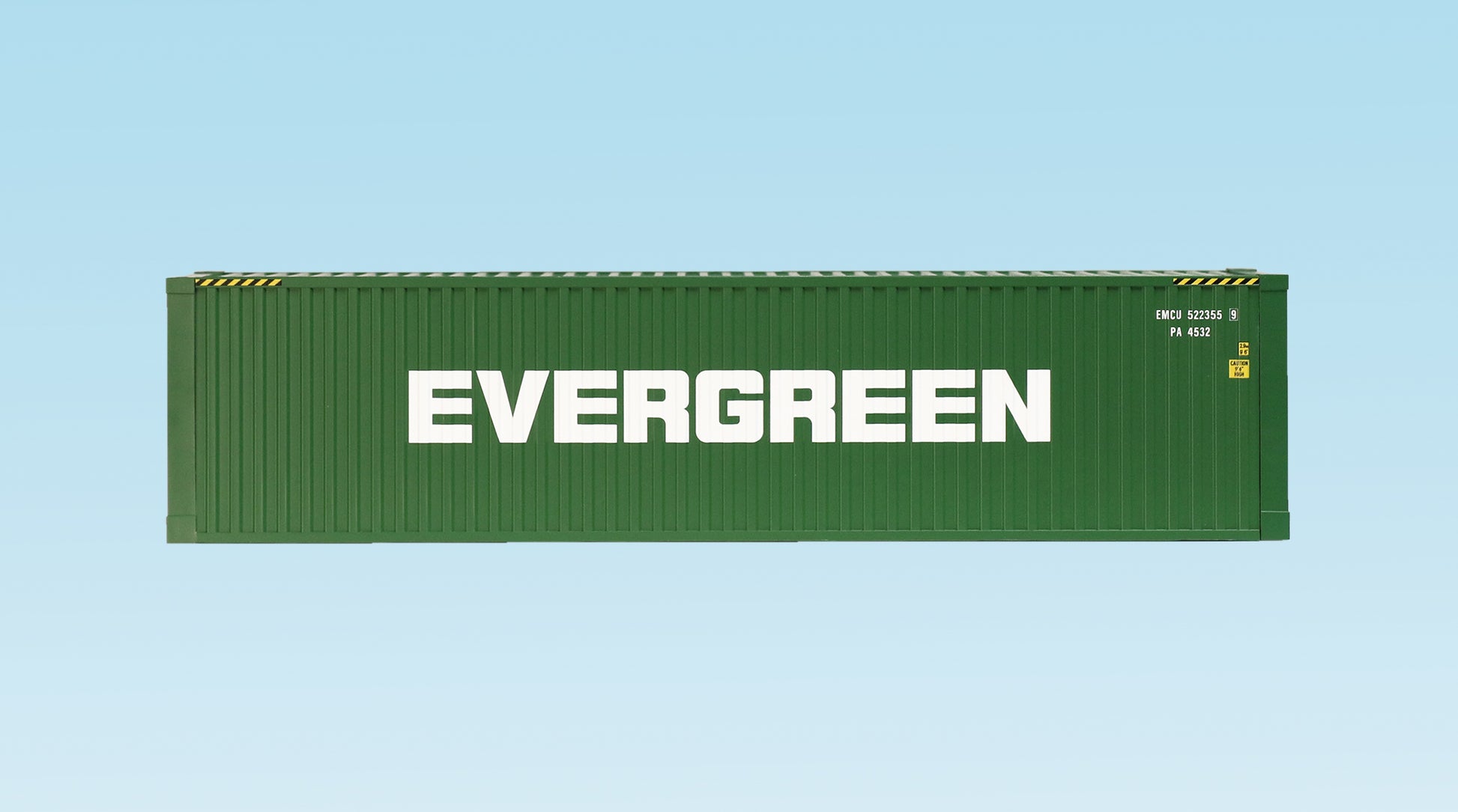 USA Trains R1722B G Evergreen 40' Container with Corrugated Sides