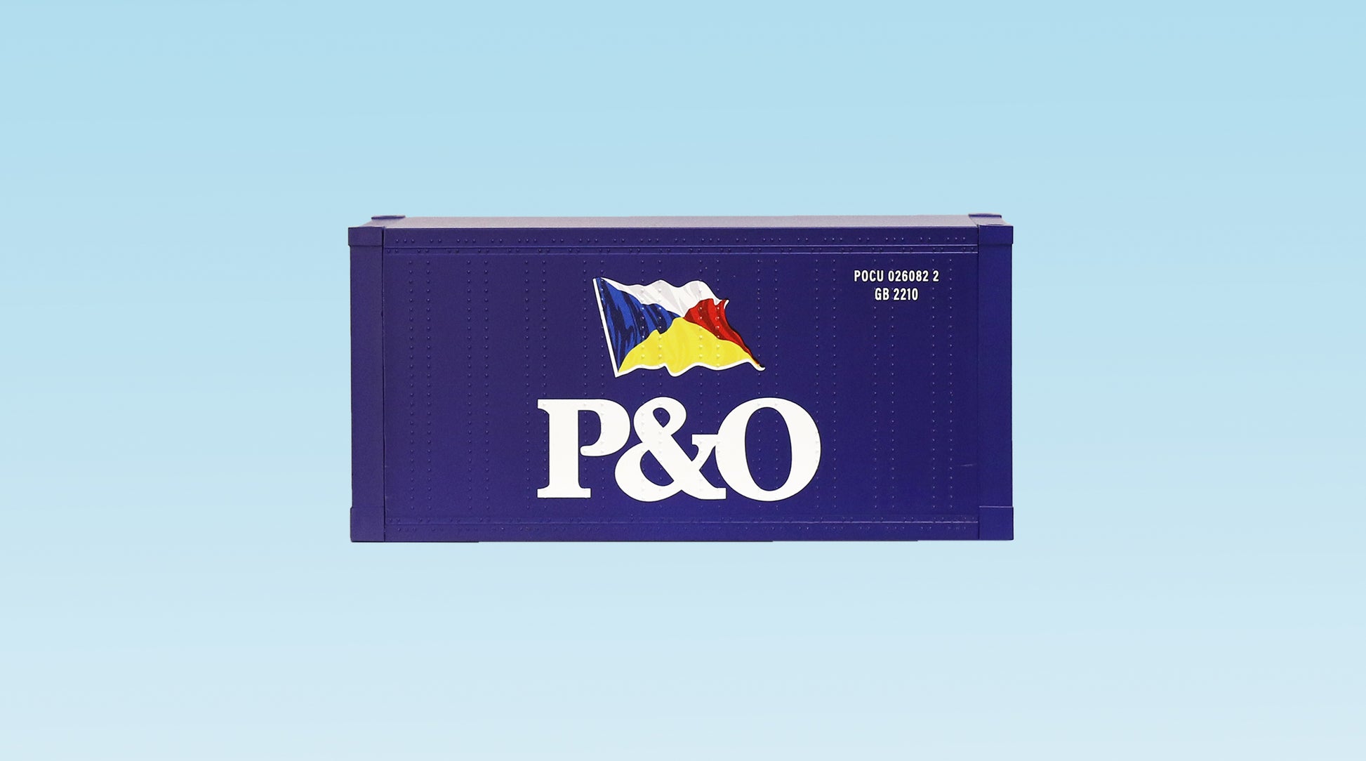 USA Trains R1727A G P&O Blue 20' Container with Smooth Sides