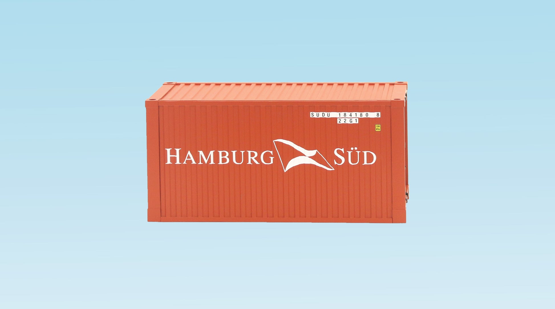 USA Trains R1731A G Hamburg Sud 20' Container with Corrugated Sides