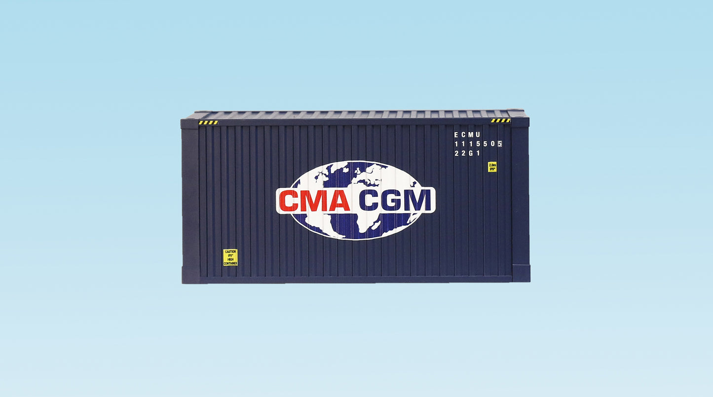 USA Trains R1734A G CMA/CGM 20' Container with Corrugated Sides