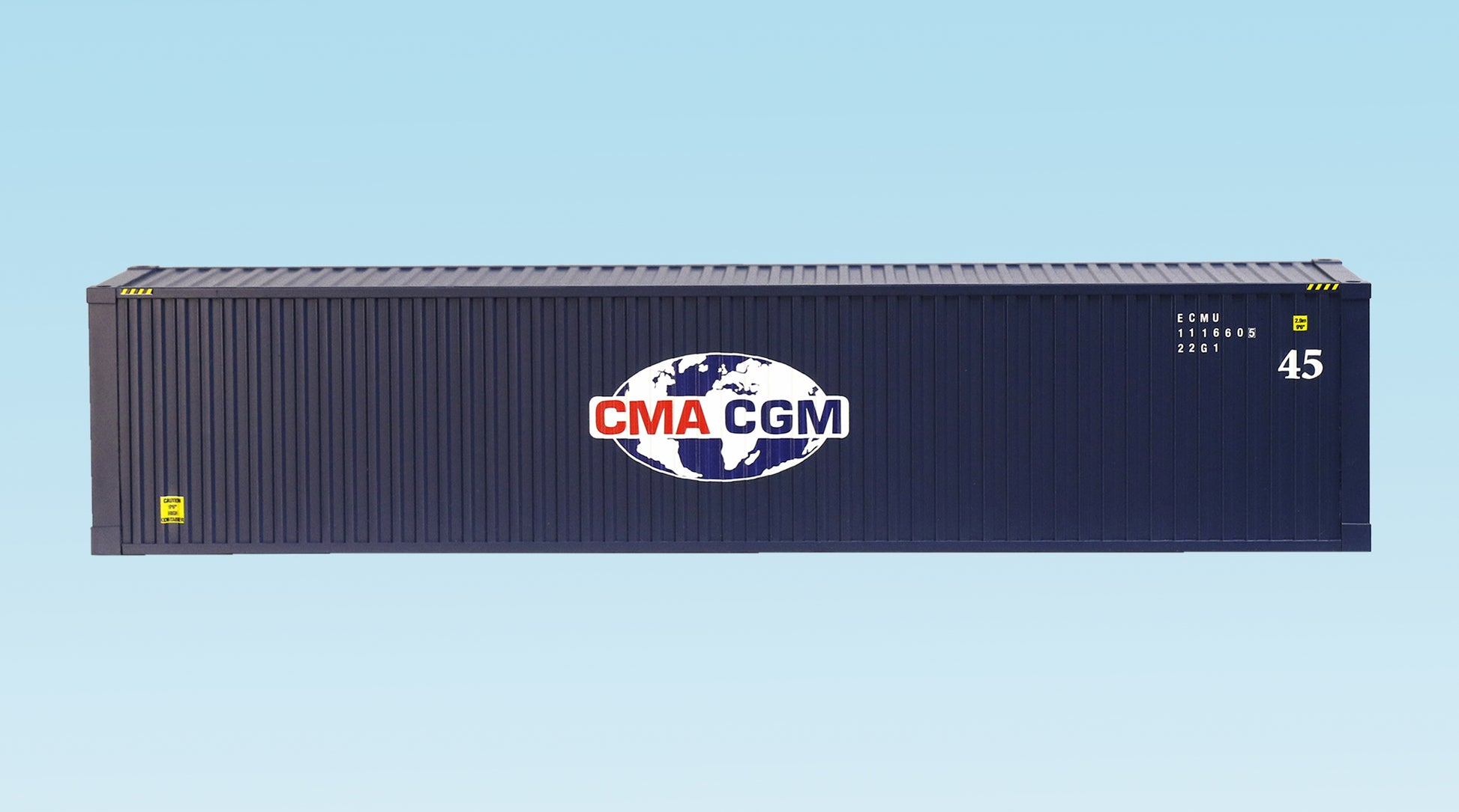 USA Trains R1734C G CMA/CGM 45' Container with Corrugated Sides