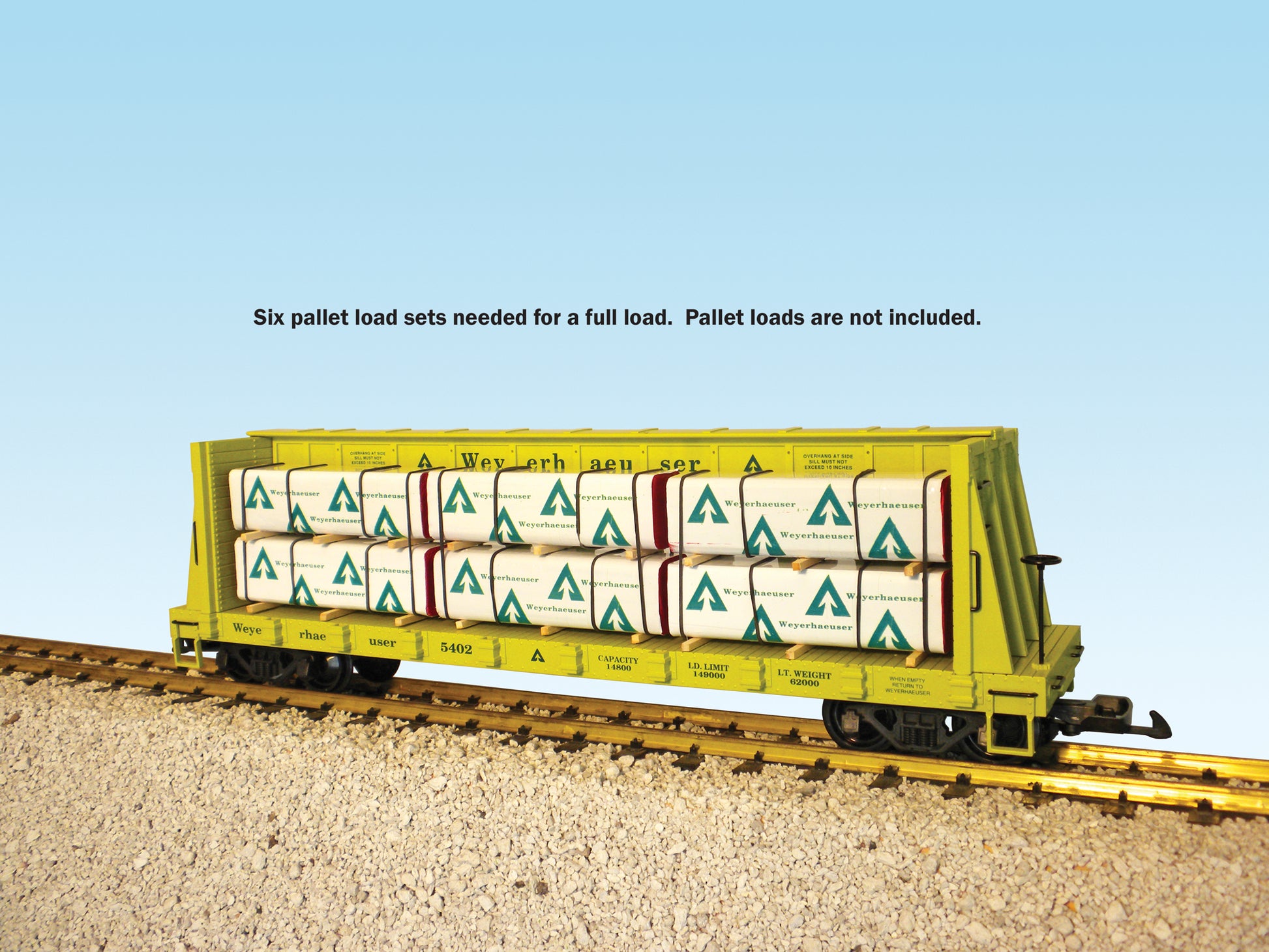 USA Trains R17403A G Weyerhaeuser Center I-Beam Flat Car #5410