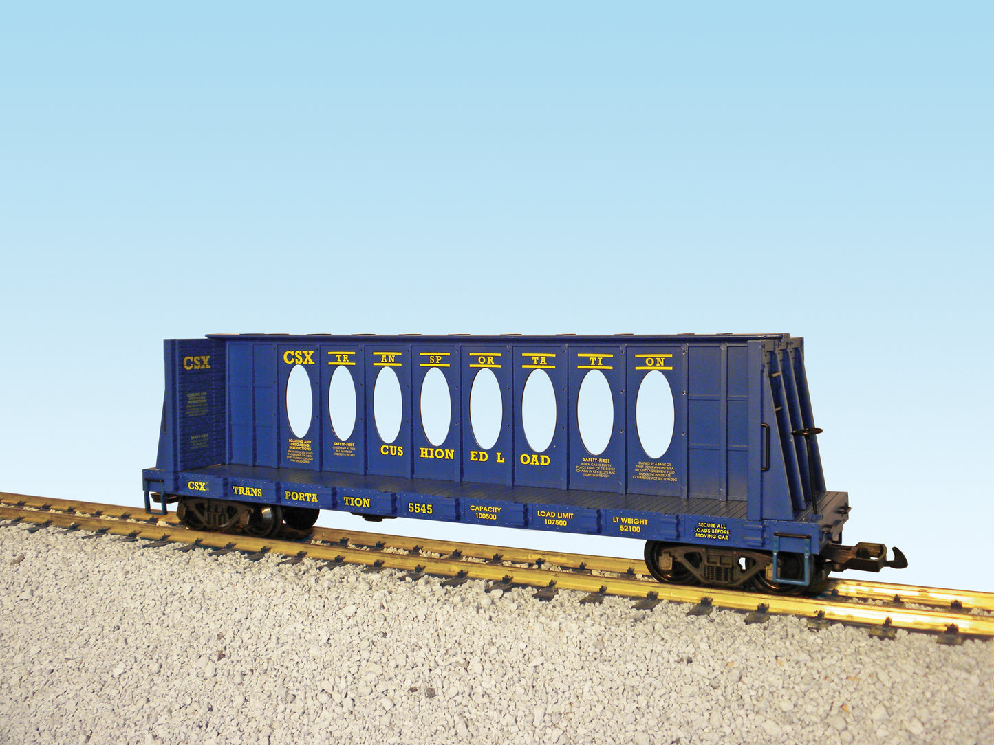 USA Trains R17410A G CSX Center I-Beam Flat Car #5547