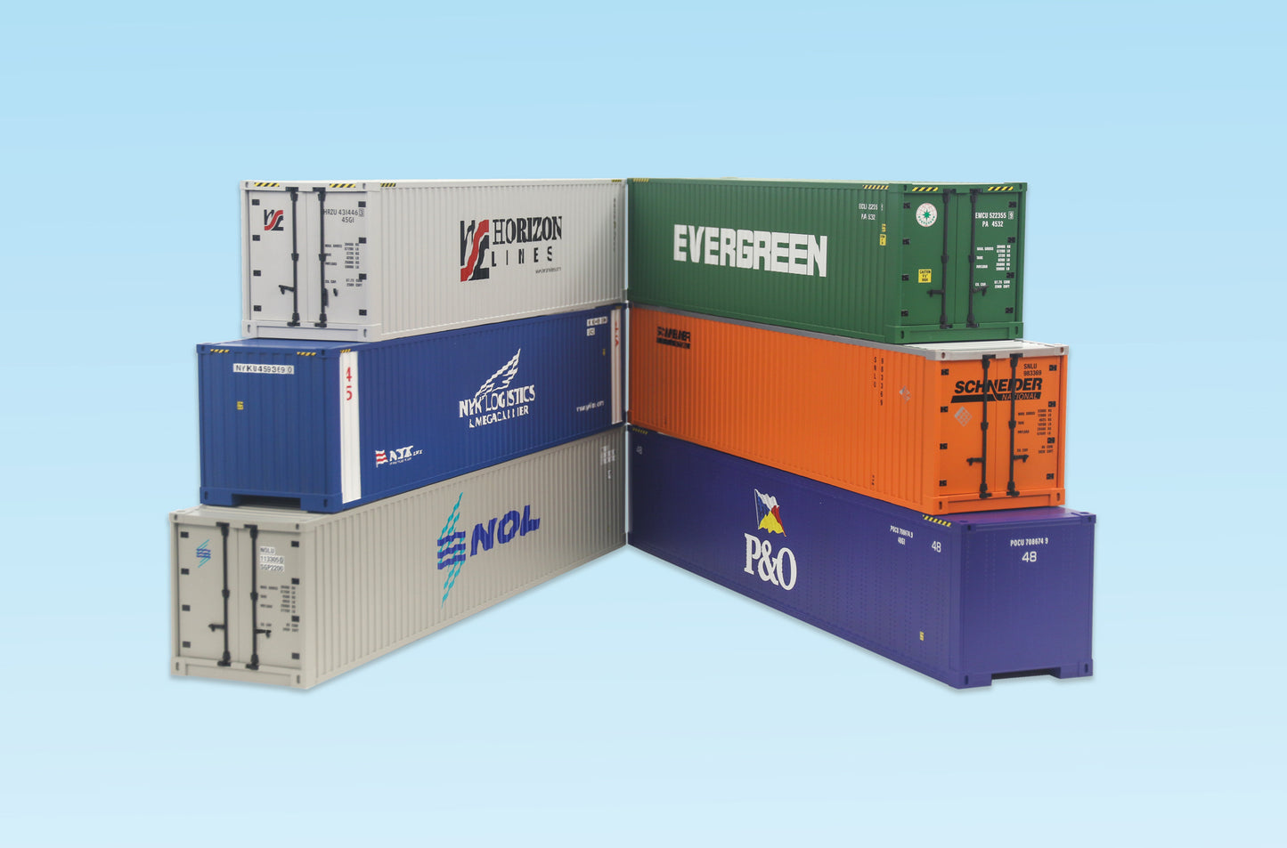 USA Trains R1744E G Container #4 (Set of 6)