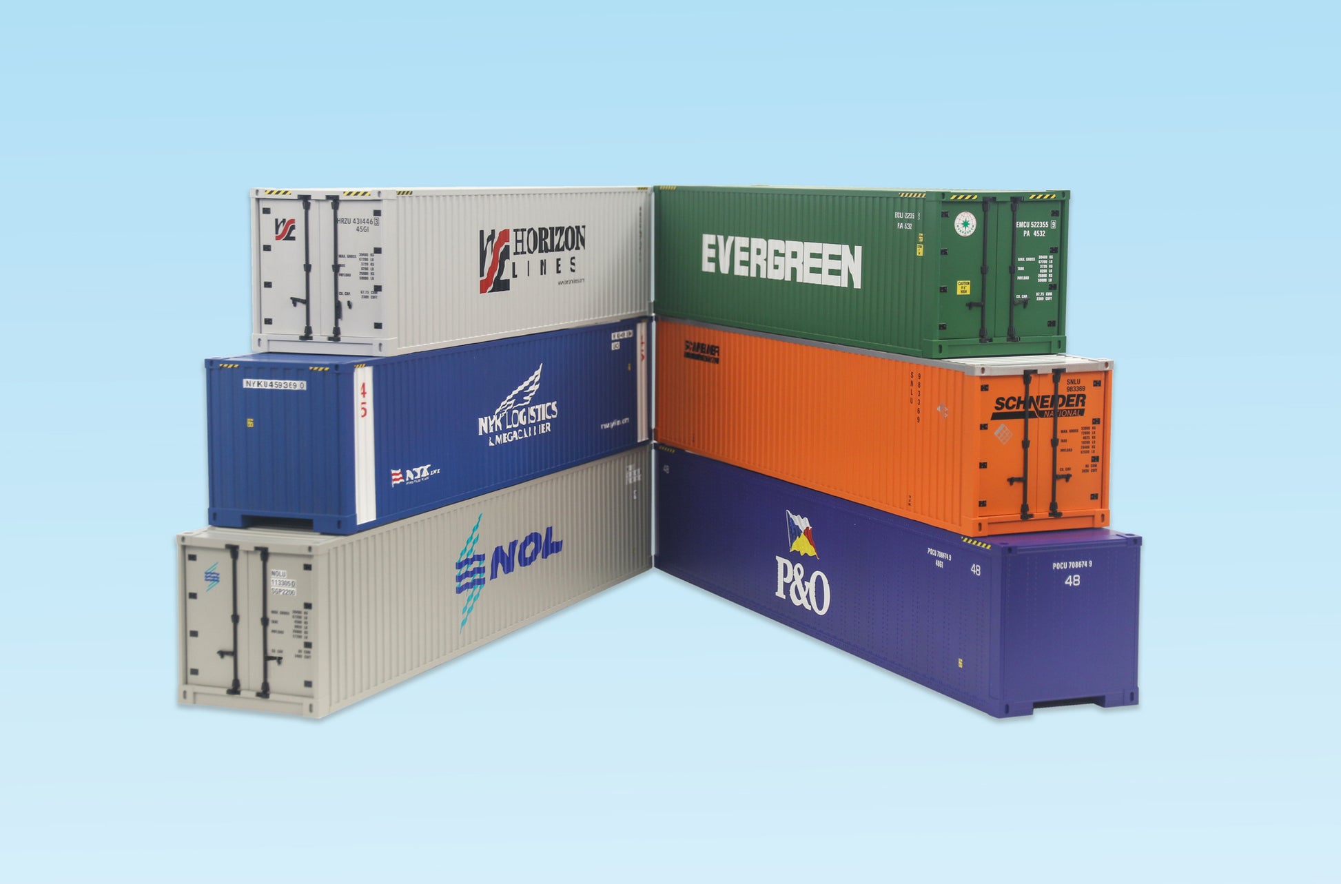 USA Trains R1744E G Container #4 (Set of 6)