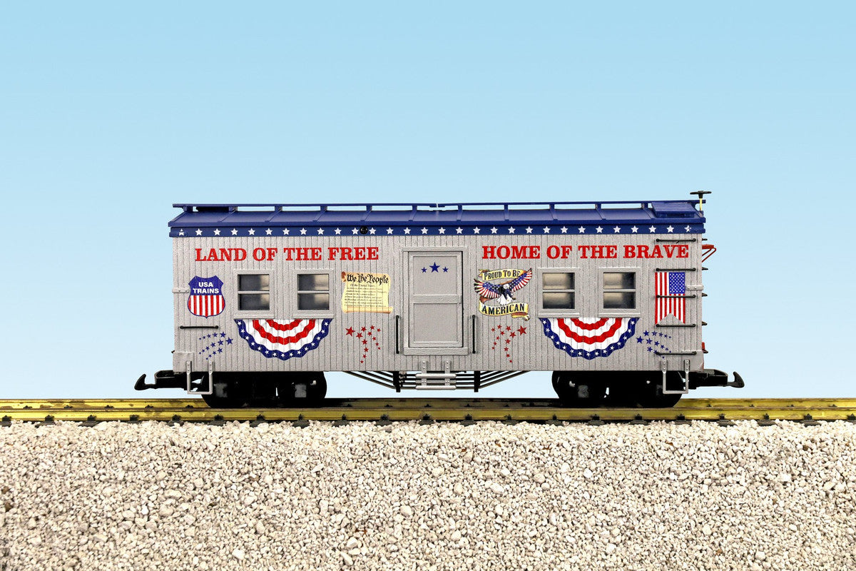 USA Trains R18304B G Land of the Free Home of the Brave Patriotic Bunk Car