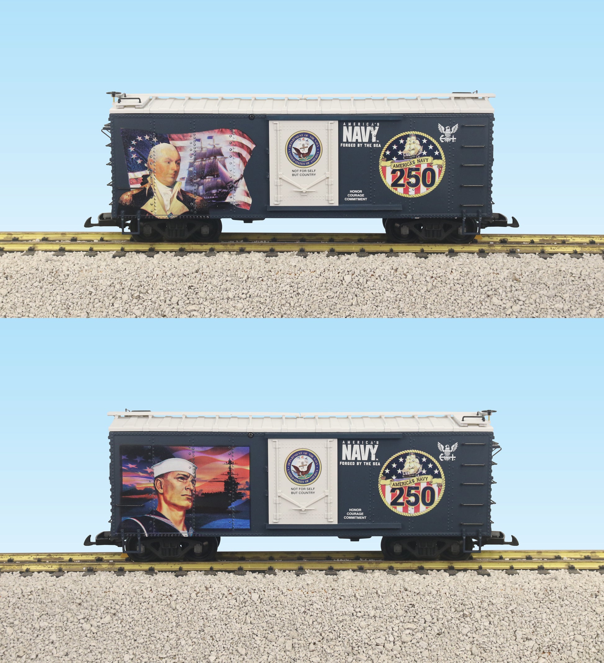 USA Trains R19160 G US Navy 250th Anniversary Boxcar - 2 Sided