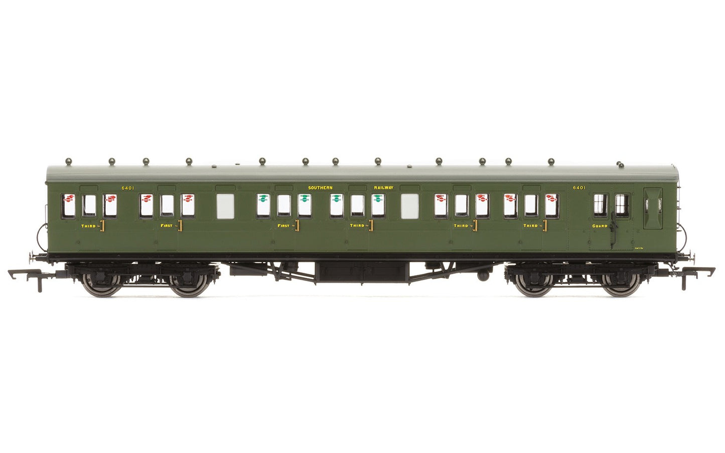 Hornby R4719A OO SR 58' Maunsell Rebuilt 6 Cmprt Brake Composite Coach #6401