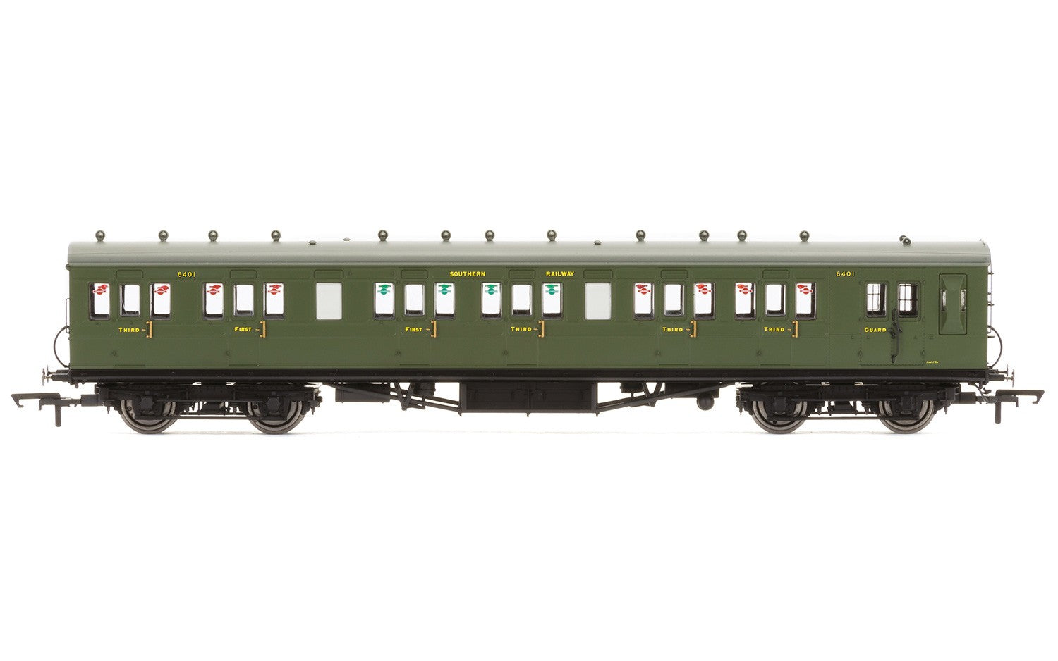 Hornby R4719A OO SR 58' Maunsell Rebuilt 6 Cmprt Brake Composite Coach #6401