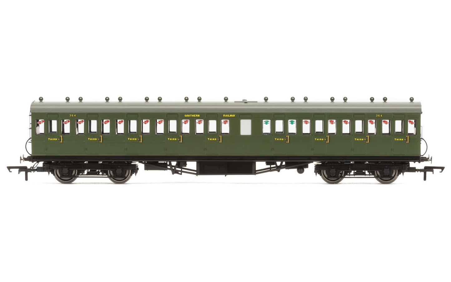 Hornby R4720A OO SR 58' Maunsell Rebuilt Nine Compartment Third Coach Car #364