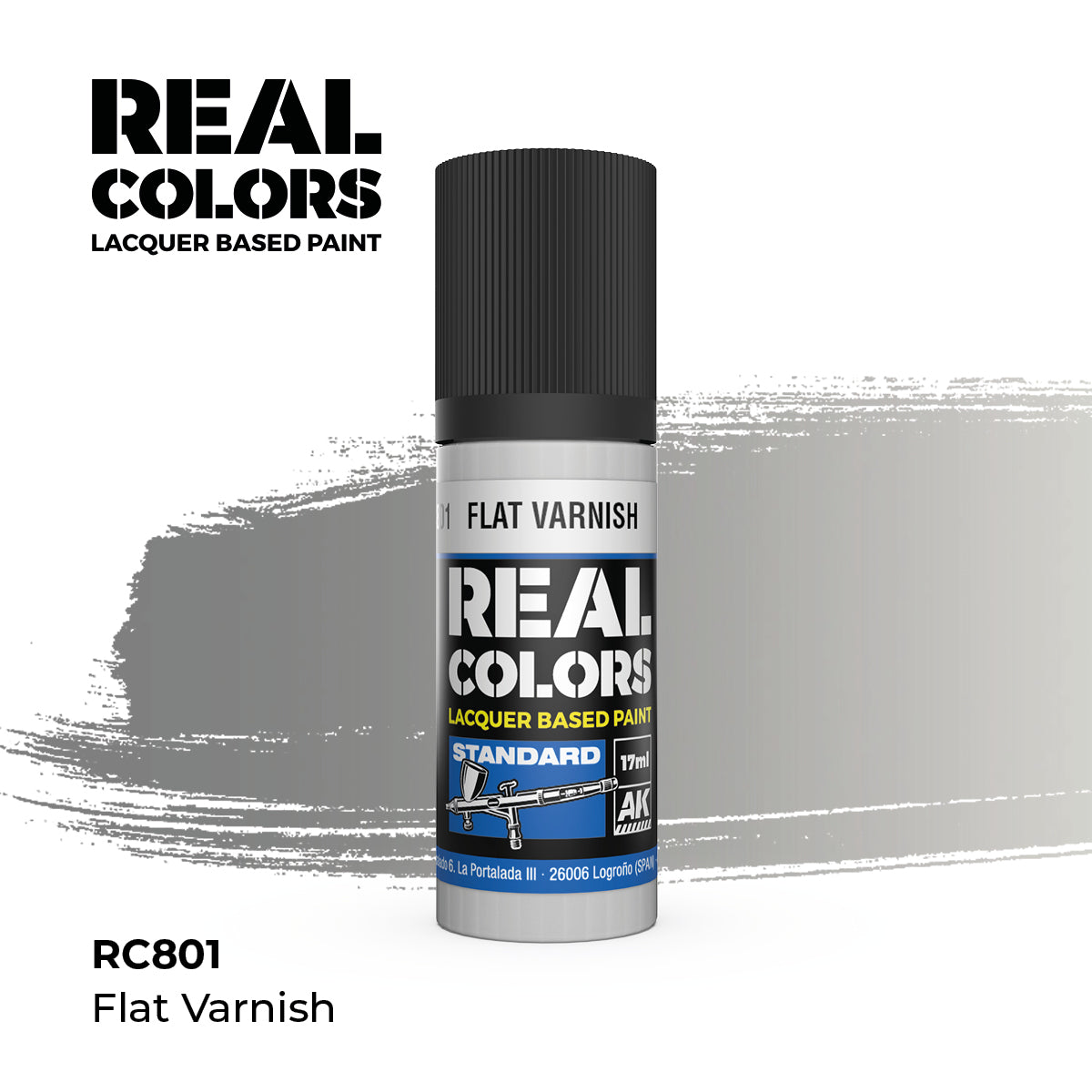 AK Interactive RC801 Real Colors Standard Flat Varnish - 17 ml Paint Bottle