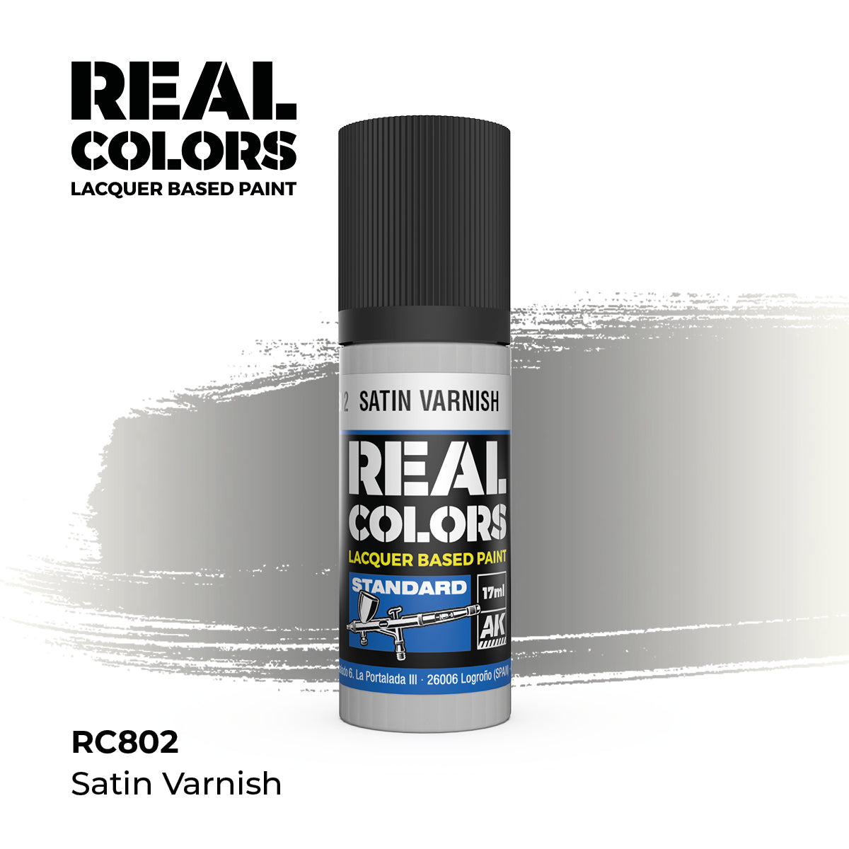 AK Interactive RC802 Real Colors Standard Satin Varnish - 17 ml Paint Bottle