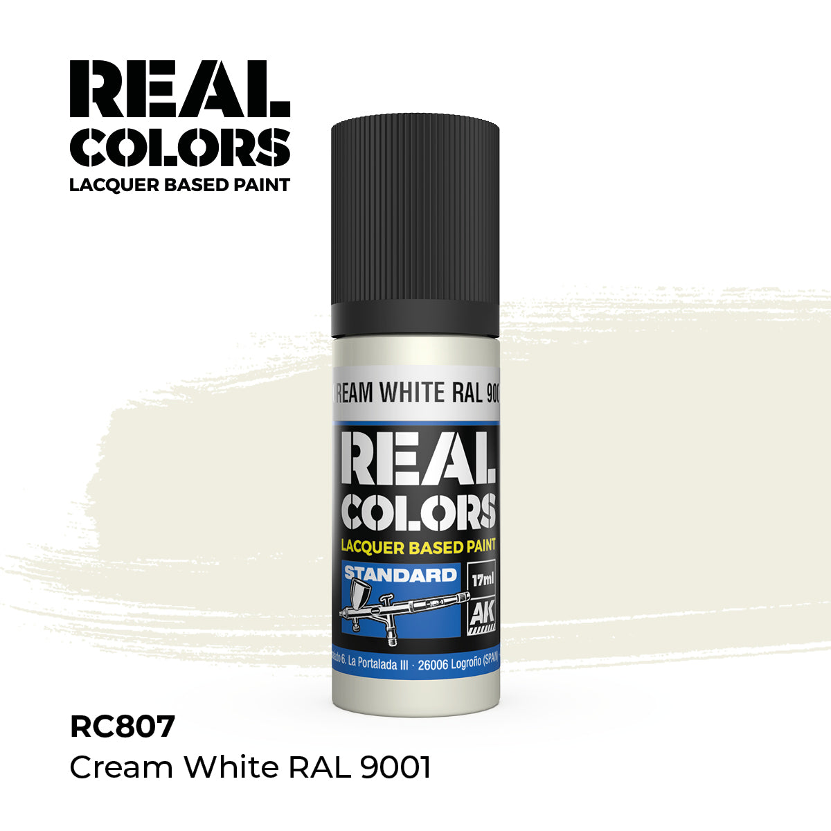 AK Interactive RC807 Real Colors Standard Cream White - 17 ml Paint Bottle