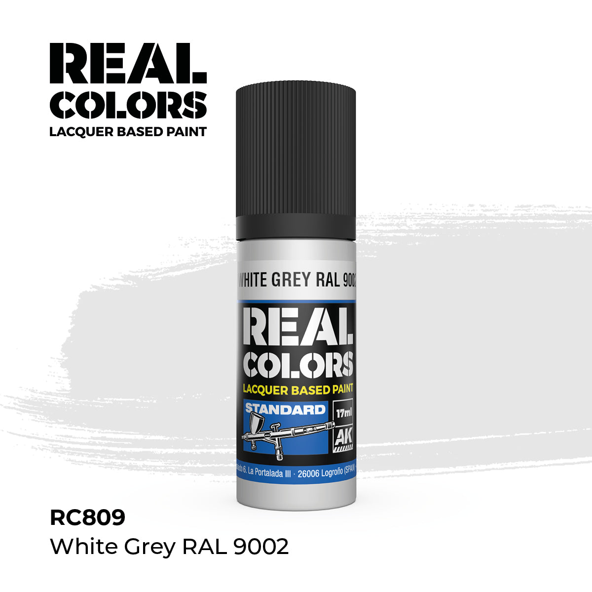 AK Interactive RC809 Real Colors Standard White Grey - 17 ml Paint Bottle