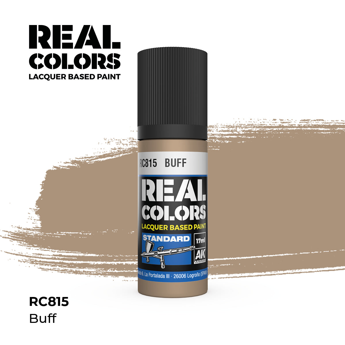 AK Interactive RC815 Real Colors Standard Buff Lacquer - 17 ml Paint Bottle