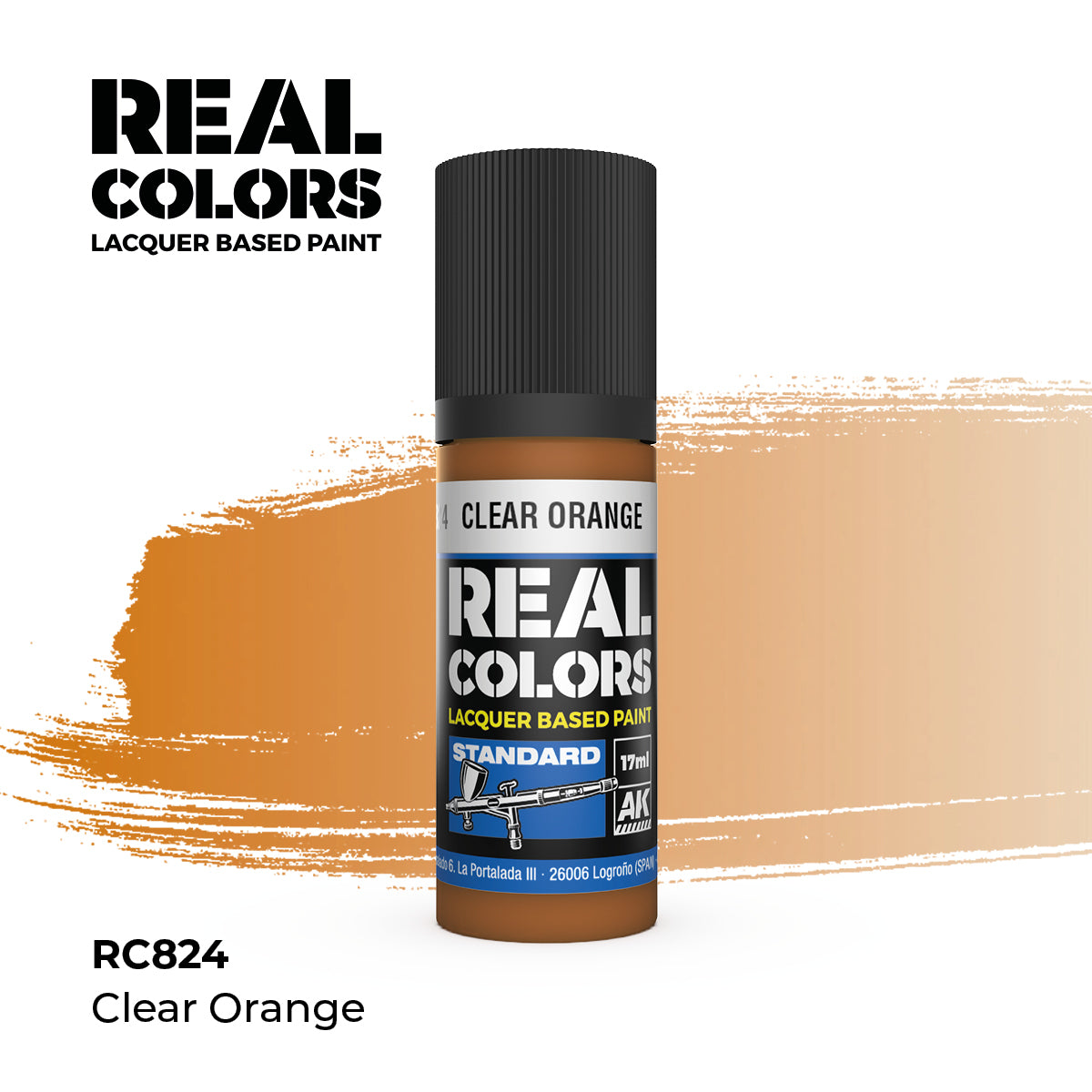 AK Interactive RC824 Real Colors Standard Clear Orange - 17 ml Paint Bottle