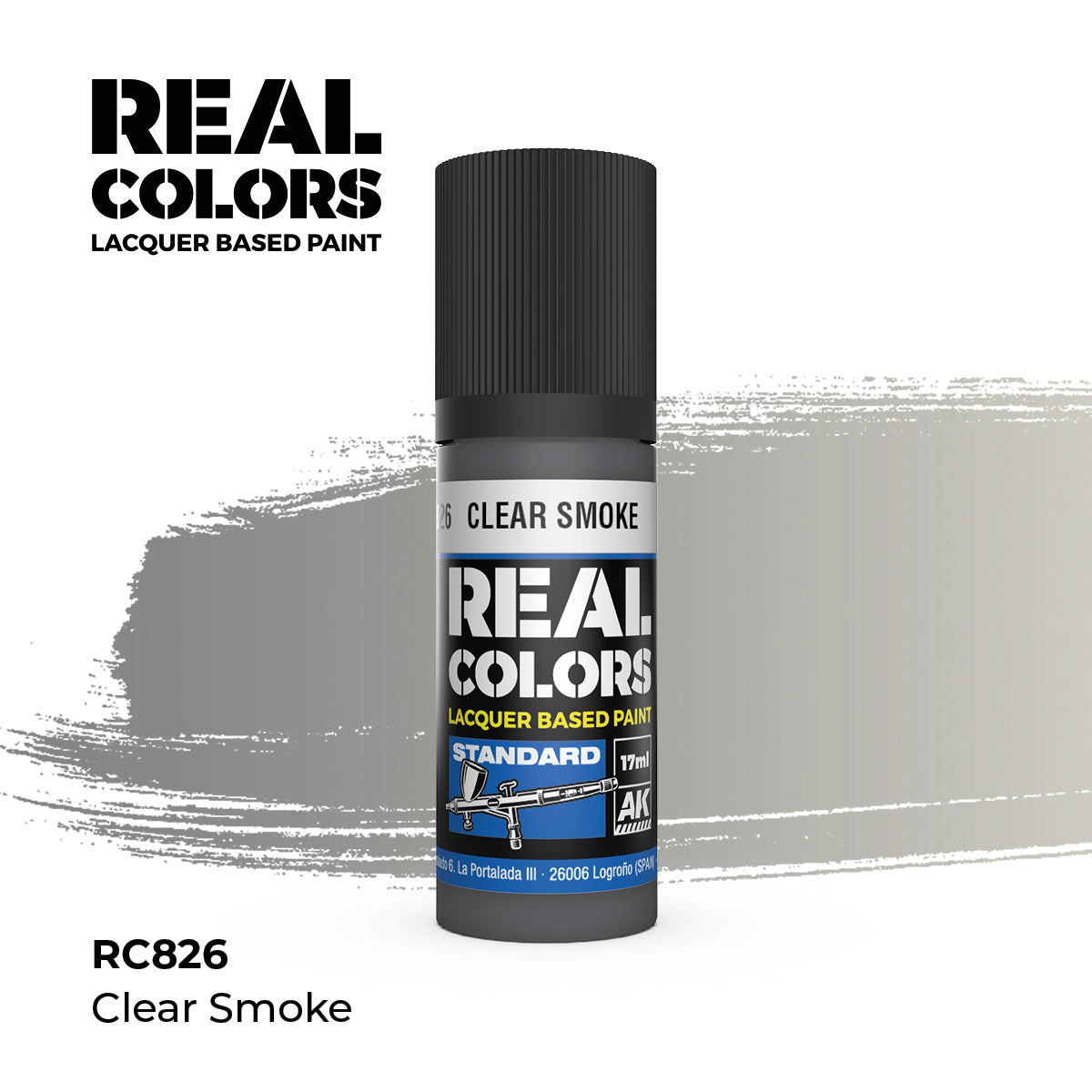 AK Interactive RC826 Real Colors Standard Clear Smoke - 17 ml Paint Bottle