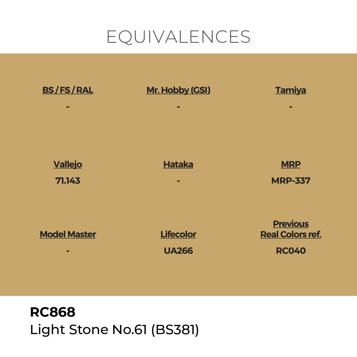 AK Interactive RC868 Real Colors Military Light Stone No.61 - 17 ml Paint Bottle