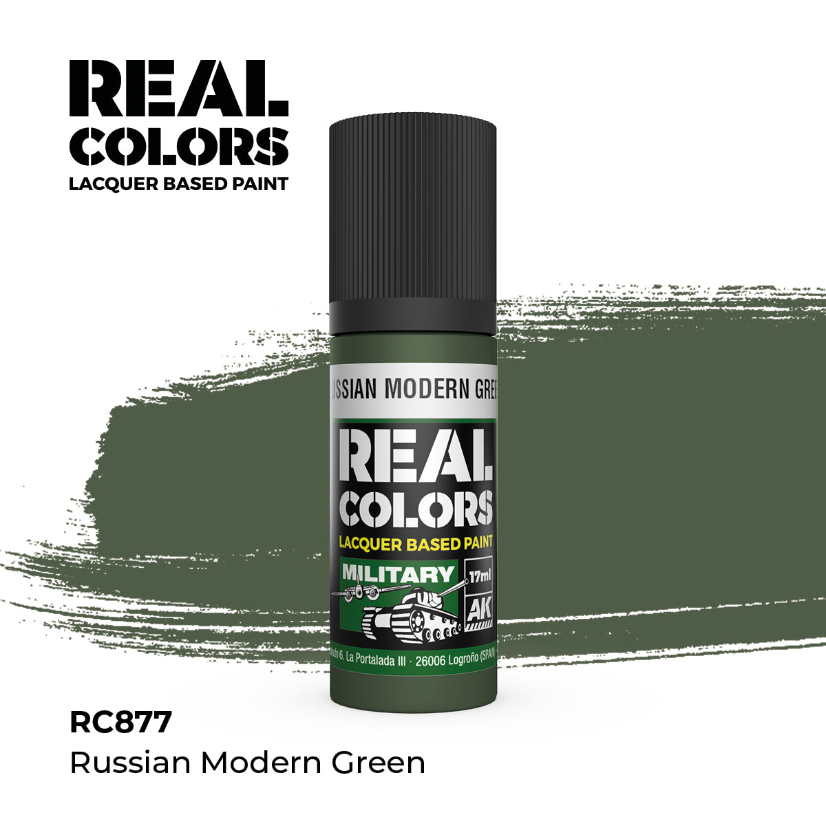 AK Interactive RC877 Real Colors Military Russian Modern Green - 17 ml Bottle