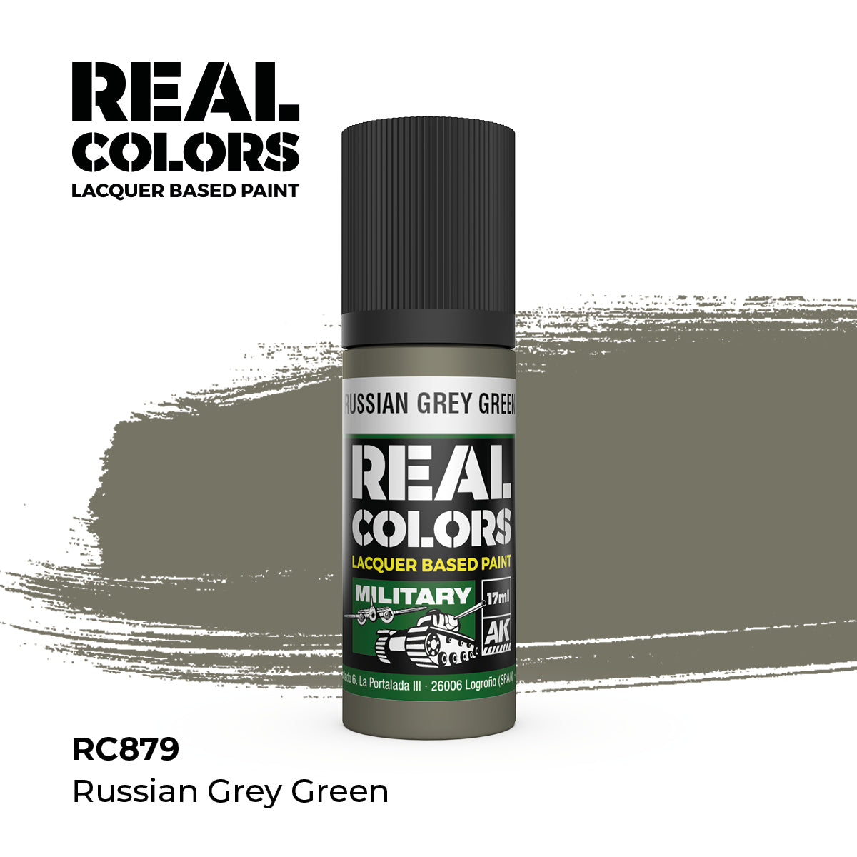 AK Interactive RC879 Real Colors Military Russian Grey Green - 17 ml Bottle