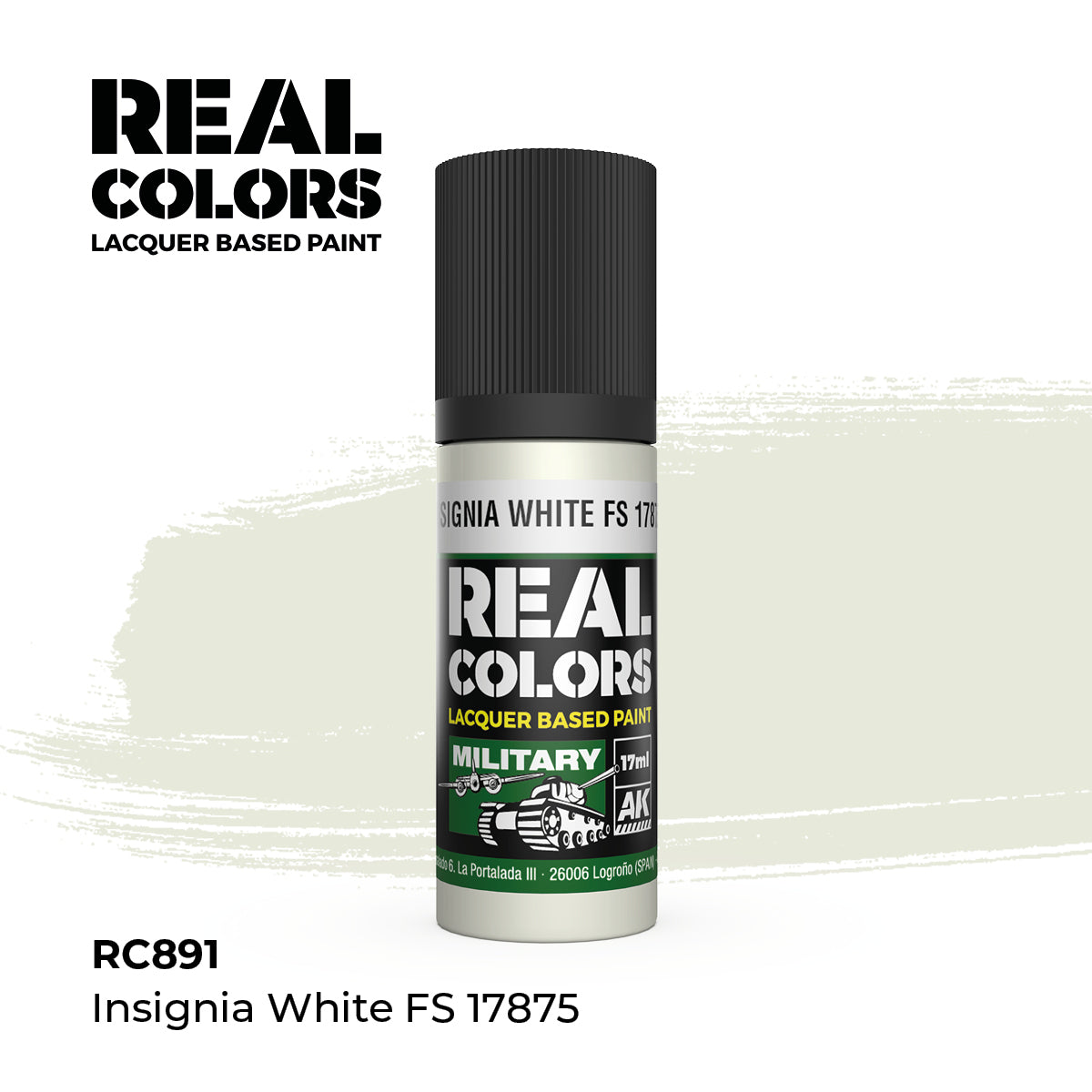 AK Interactive RC891 Real Colors Military Insignia White - 17 ml Paint Bottle