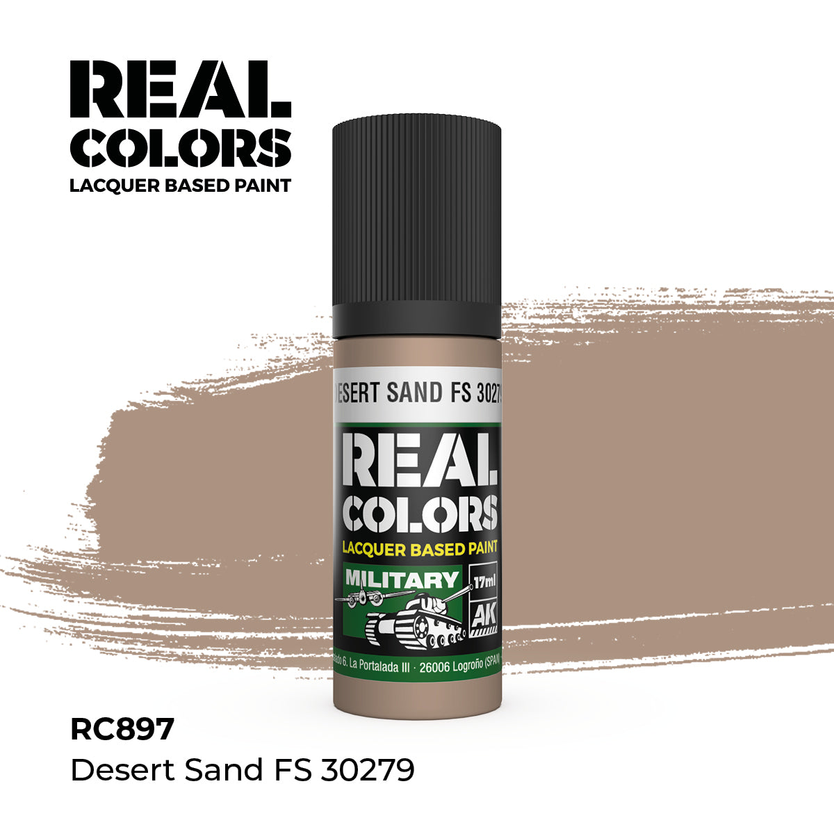 AK Interactive RC897 Real Colors Military Desert Sand - 17 ml Paint Bottle