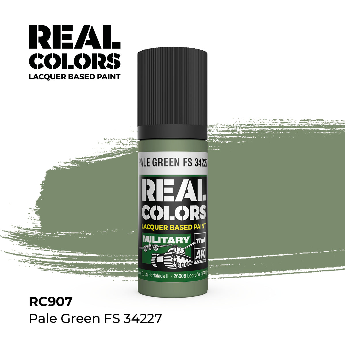 AK Interactive RC907 Real Colors Military Pale Green - 17 ml Paint Bottle