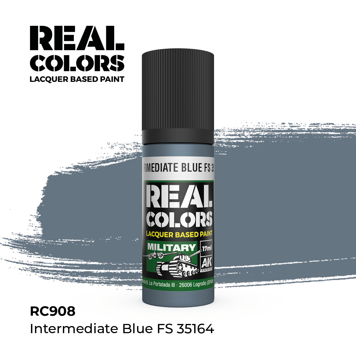 AK Interactive RC908 Real Colors Military Intermediate Blue - 17 ml Paint Bottle
