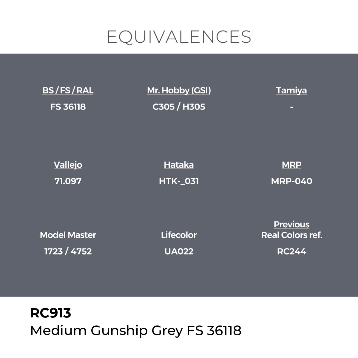 AK Interactive RC913 Real Colors Military Medium Gunship Grey - 17 ml Bottle