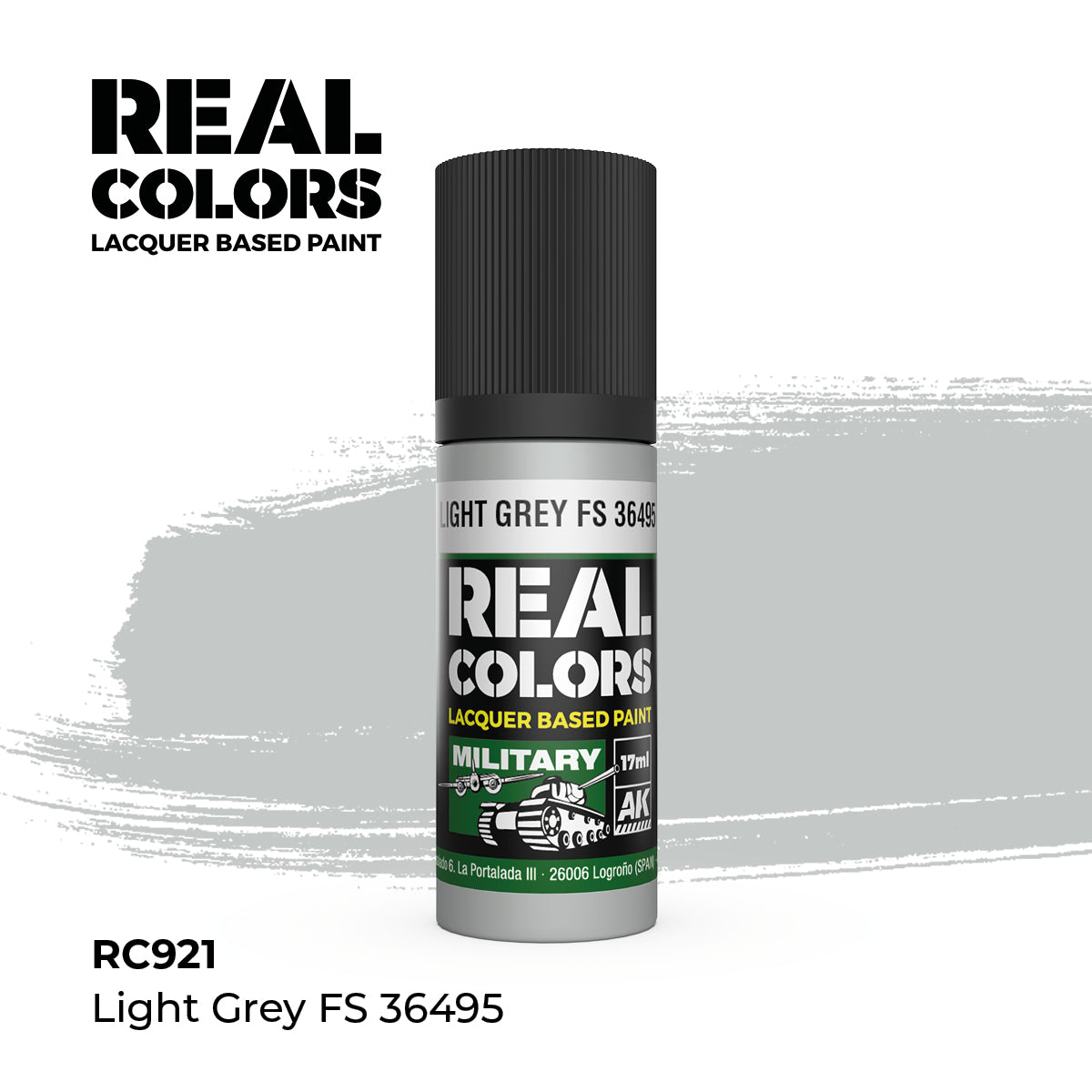 AK Interactive RC921 Real Colors Military Light Grey - 17 ml Paint Bottle
